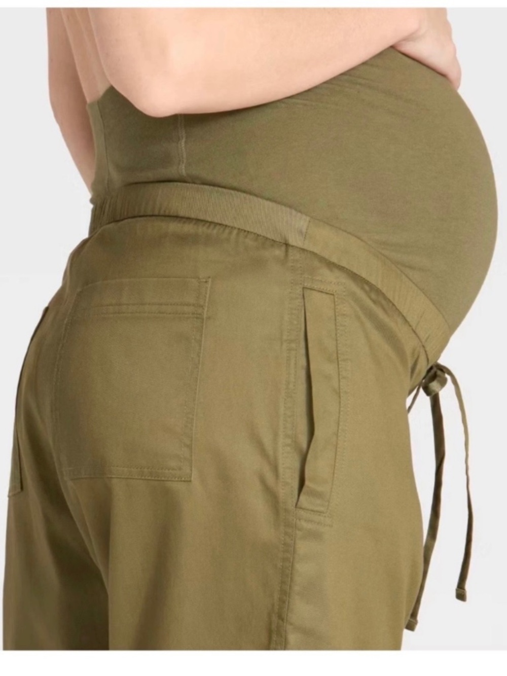 Isabel by Ingrid + Isabel Maternity Drawstring Jogger Pants in Olive. Sz M.